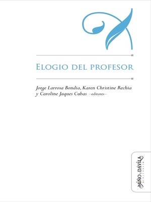 cover image of Elogio del profesor